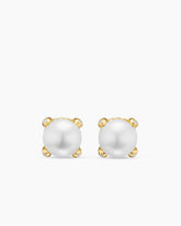 Pearl Classics Stud Earrings in 18K Yellow Gold and Diamonds, 6.6mm